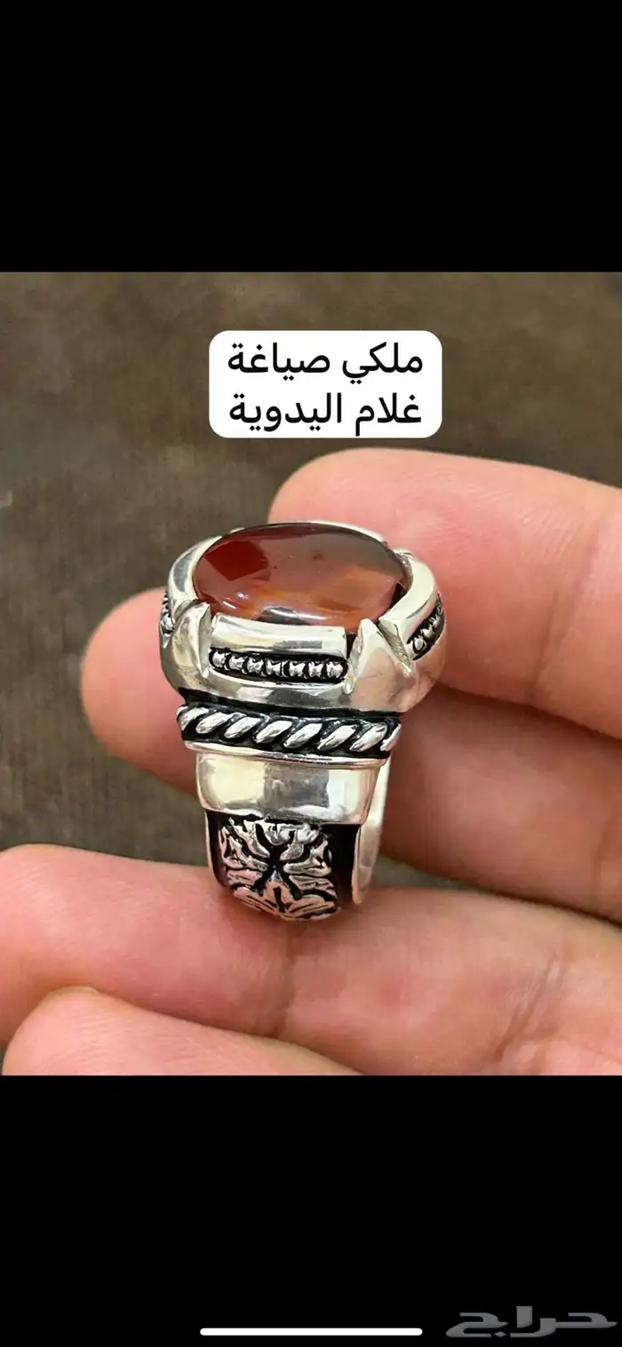 خواتم عقيق فضة عيار 990 وفيروزات واوبالات بيع جملة او تفريد 75