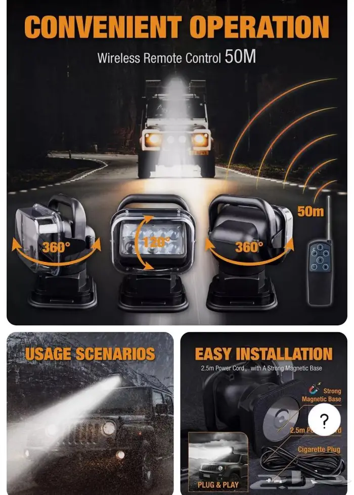 كشاف led متحرك ريموت 360 درجه 5