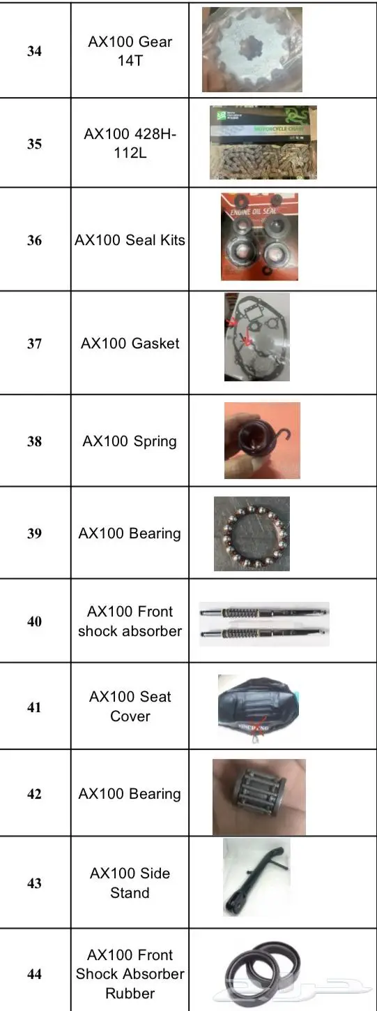 قطع غيار سوزوكي اكس مية Ax100 3