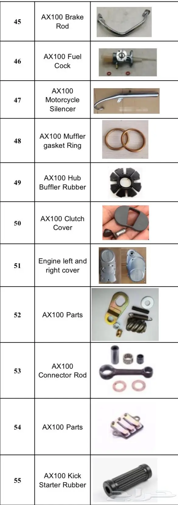 قطع غيار سوزوكي اكس مية Ax100 4