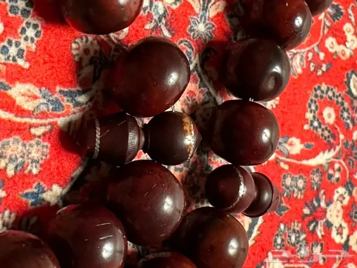 ((تم البيع))مسباح خشب كوك قديم جدا مطعم فضة 5