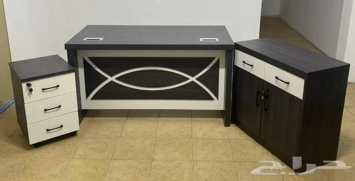 اثاث مكتبي جديد مكتب 140سم 3قطع السعر 700 5