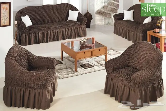 طقم اغطية كنب قطن بصناعة تركي 4قطع 6