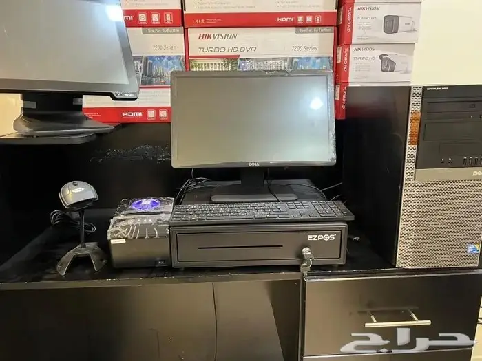 جهاز كاشير dell رام 4هارد 256 ssd شاشة مقاس 19 كيبورد  ماوس 0