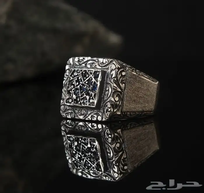 خواتم فضة925 خالص خاصة لعشاق الريال خواتم نقشات سادة 44