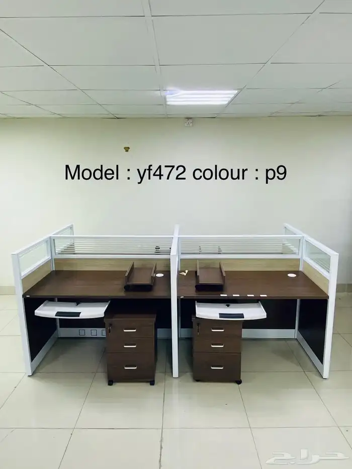 مكتب بارتيشن جديدة جلد مكتب برتيشين 4 نفر مكتب طقم كامل 27
