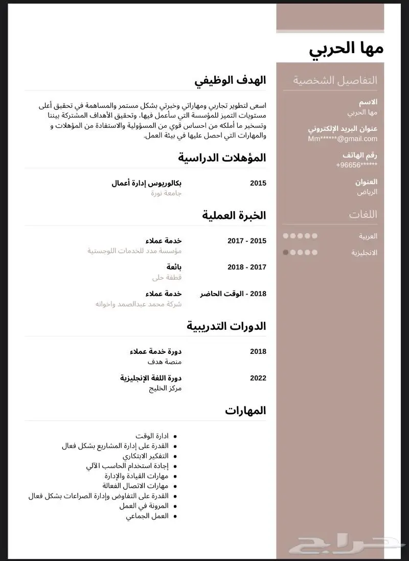 سيرة ذاتية احترافيةpdf تسليم في نفس اليوم 5