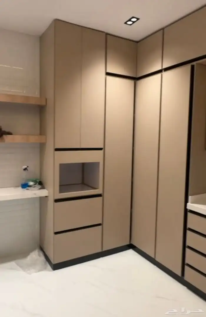 تفصيل دواليب مطابخ صاج المنيوم خشب 12