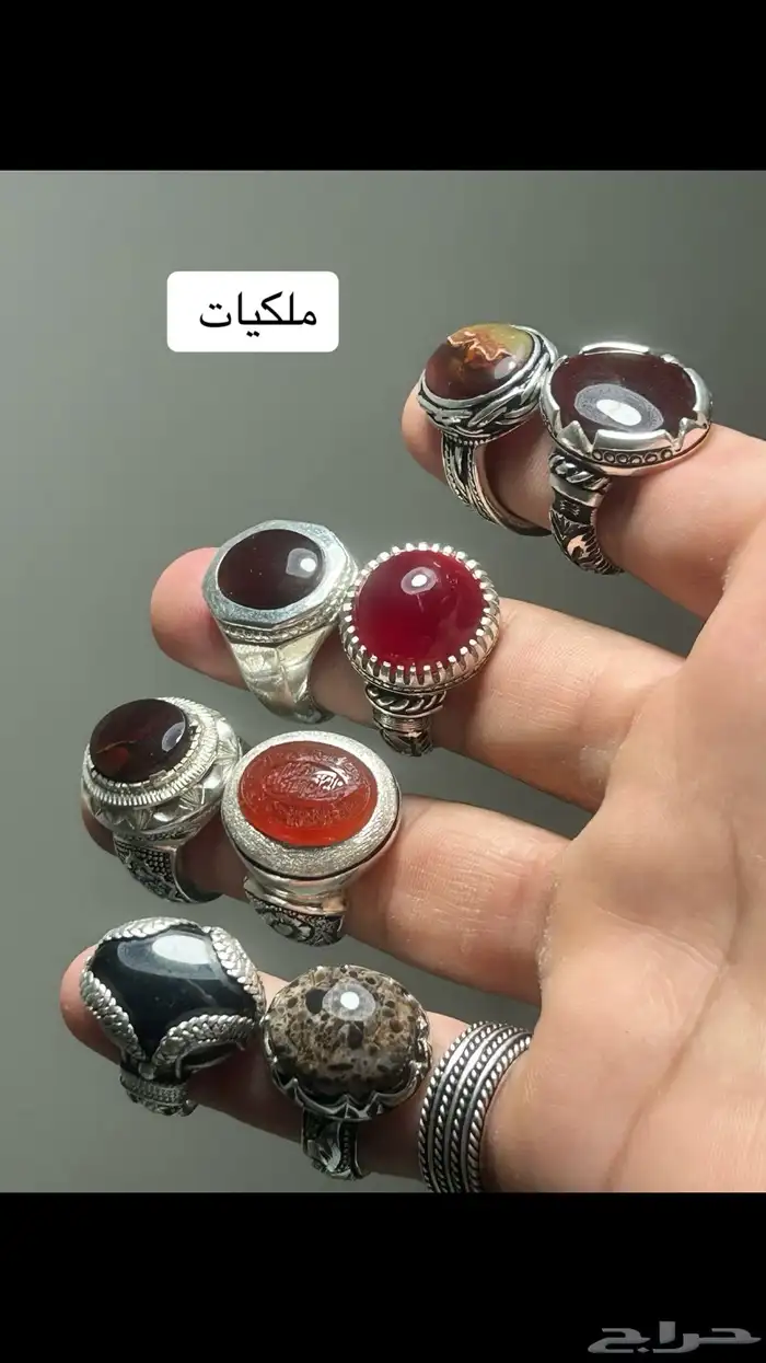 خواتم عقيق وفيروزات واوبالات وسليمانيات للبيع جمله او تفريد 2