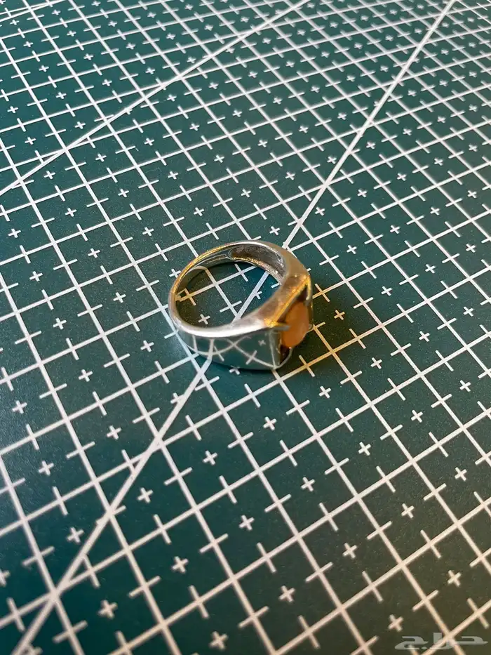 خاتم فضة ثقيل بحجر الزركون 7