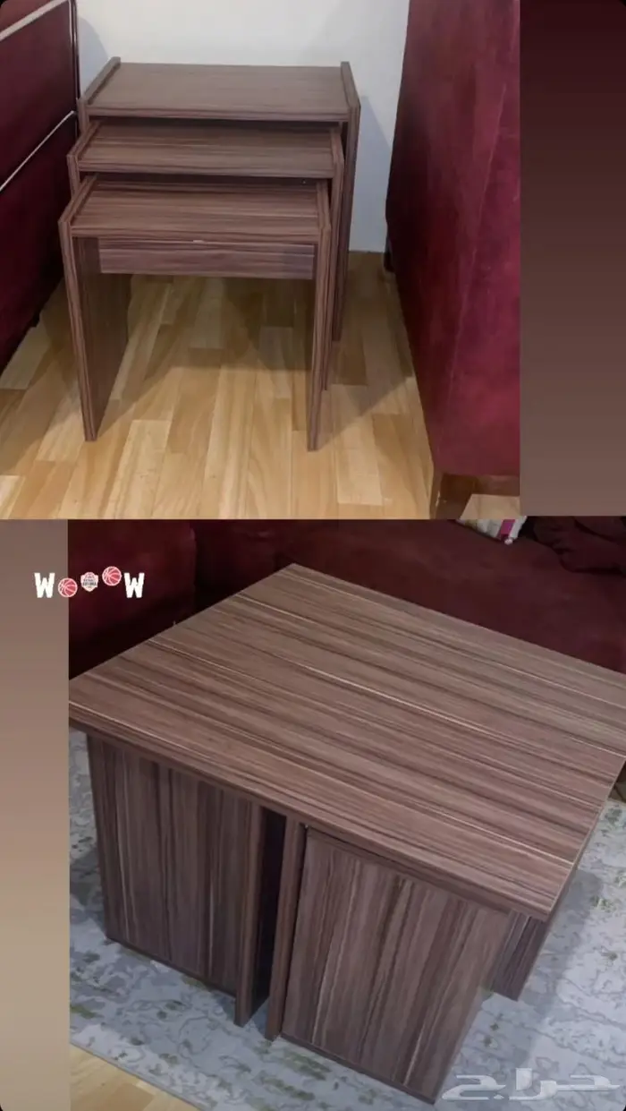 طقم طاولات تلفزيون ثلاث ألوان فخم 14