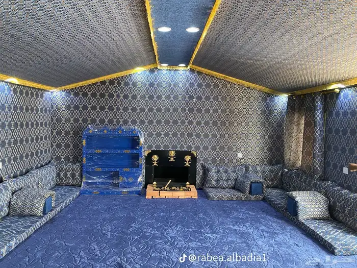 بيوت شعر ثابت. وتلبيس قماش ومجالس عربيه 3