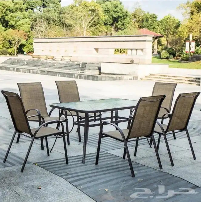 جلسة طاولة مع 6 كراسي (بني اسود) 1