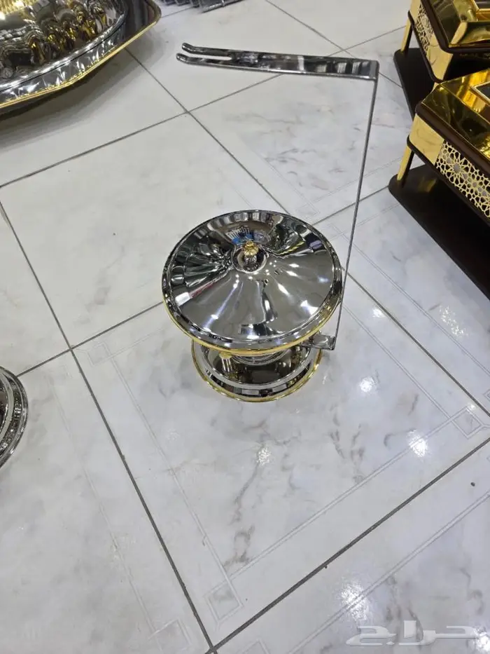 سخانات ملكى دائري 3 مقاس ذهبى وفضى بحامل الغطاء 4