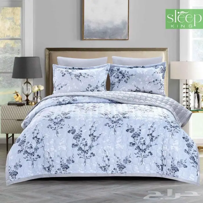 طقم مفرش صيفي مضغوط قطن ناعم متعددة الوان 2