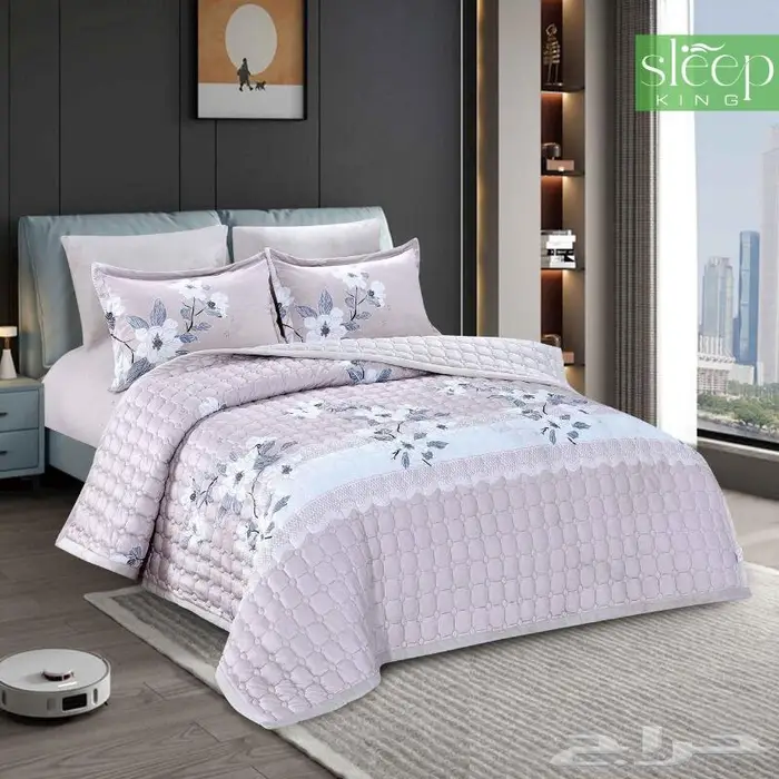 طقم مفرش صيفي مضغوط قطن ناعم متعددة الوان 5