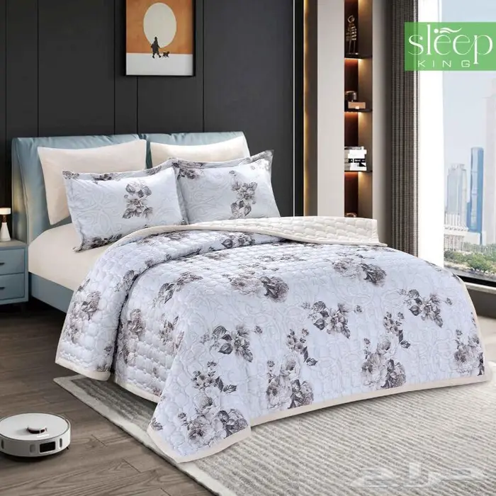 طقم مفرش صيفي مضغوط قطن ناعم متعددة الوان 3