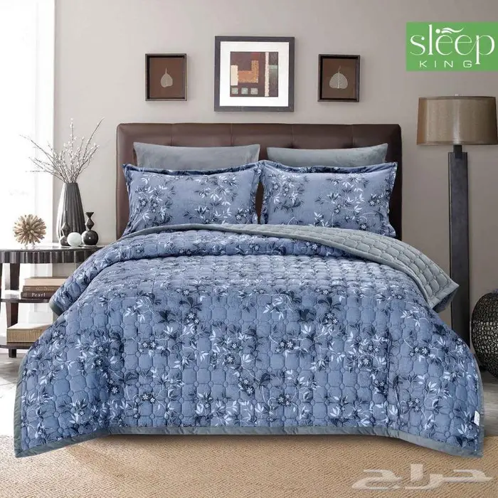 طقم مفرش صيفي مضغوط قطن ناعم متعددة الوان 4