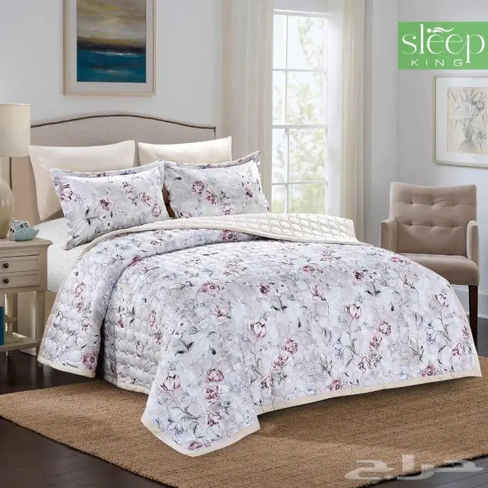 طقم مفرش صيفي مضغوط قطن ناعم متعددة الوان 6