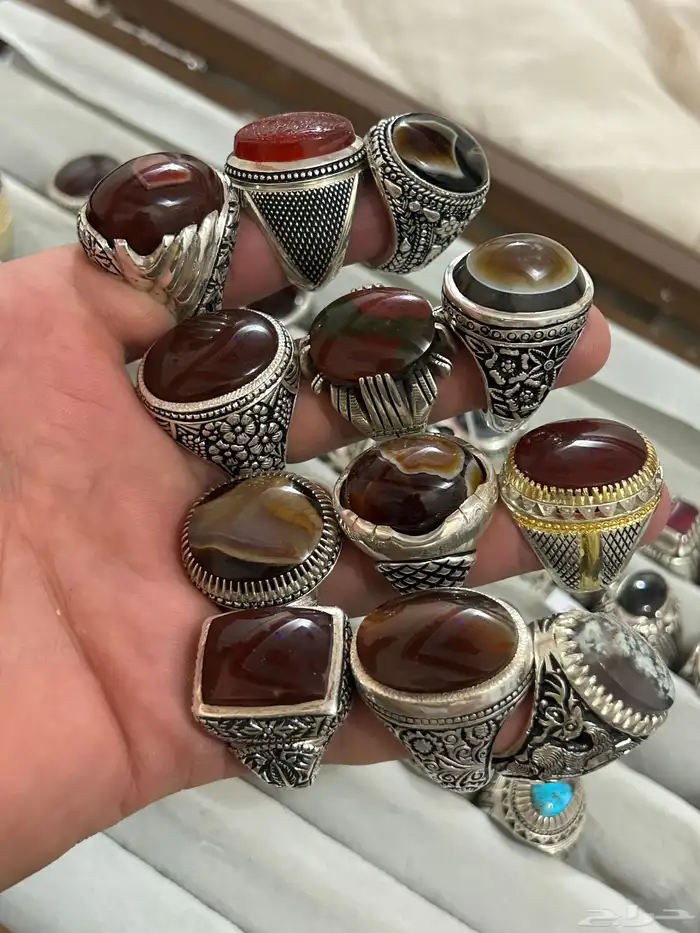 للبيع جمله او تفريد خواتم عقيق وفيروزات واوبالات وسليمانيات 62