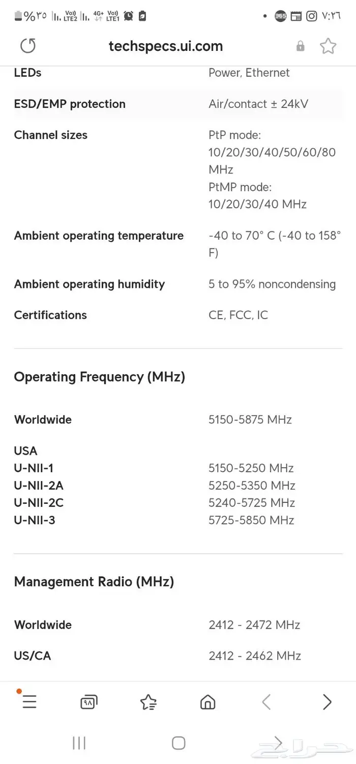 UPNT اجهزة نقل النت لايت بيم AC LR ولايت بيم 5AC litebeam 6