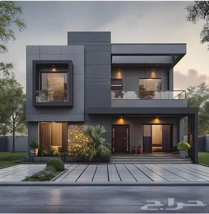 تصميم فلل واجهات حديثه خامات باقل تكلفه 6