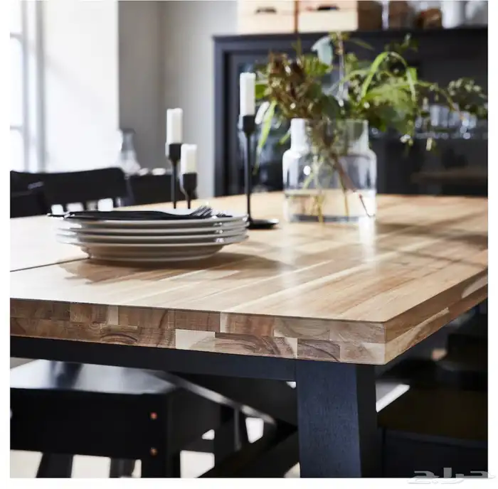 طاوله طعام جديده لم تستعمل معها 7 كراسي ايكيا 3