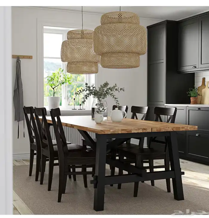 طاوله طعام جديده لم تستعمل معها 7 كراسي ايكيا 1