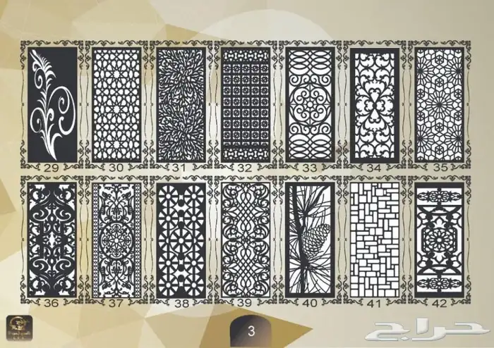 أعمدة اناره اسلامي ديكوري مضلع قص ليزر 77