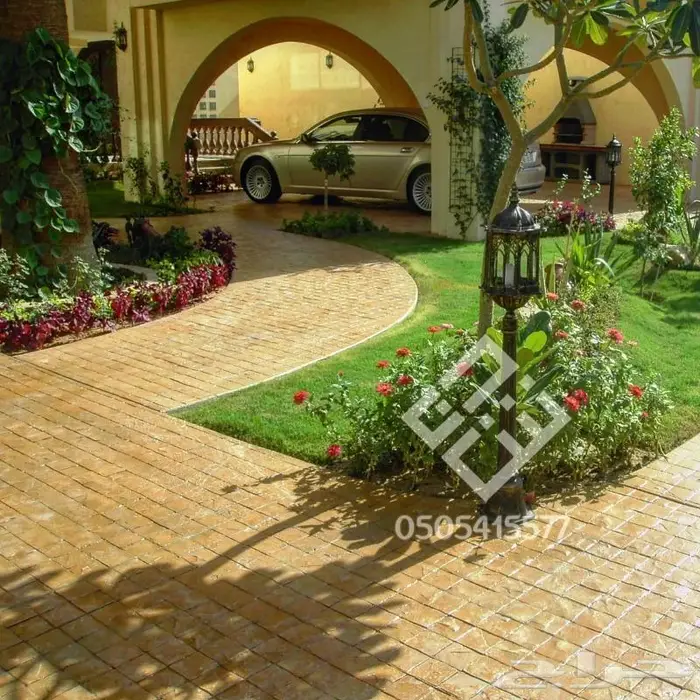ارضيات شادن . خرسانة مطبوعة احواش واستراحات 1