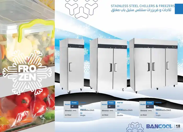 ثلاجة وفريزر عرض تعليق لحوم بانكول - BANCOOL 4