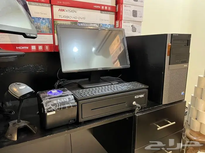 جهاز كاشير dell رام 4هارد 128 ssd شاشة مقاس 19 كيبورد  ماوس 0