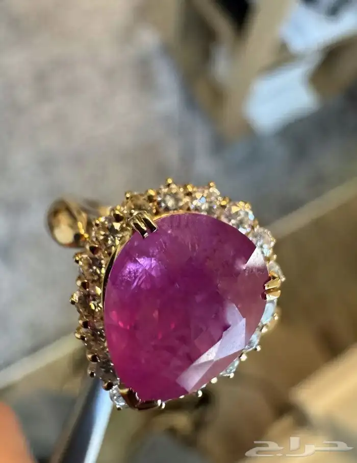 خاتم زفير بورمي مرصع ألماس شهادة GIA 1