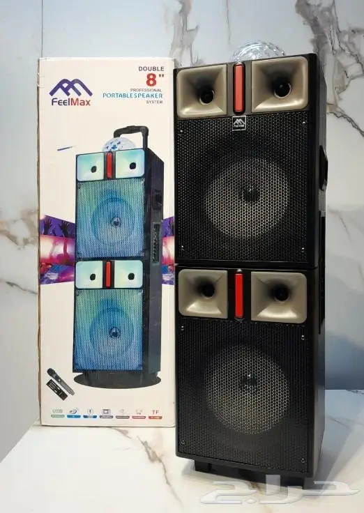 مكبر صوت FEELMAX سماعتين بلوتوث مع اضاءة FL-836 0
