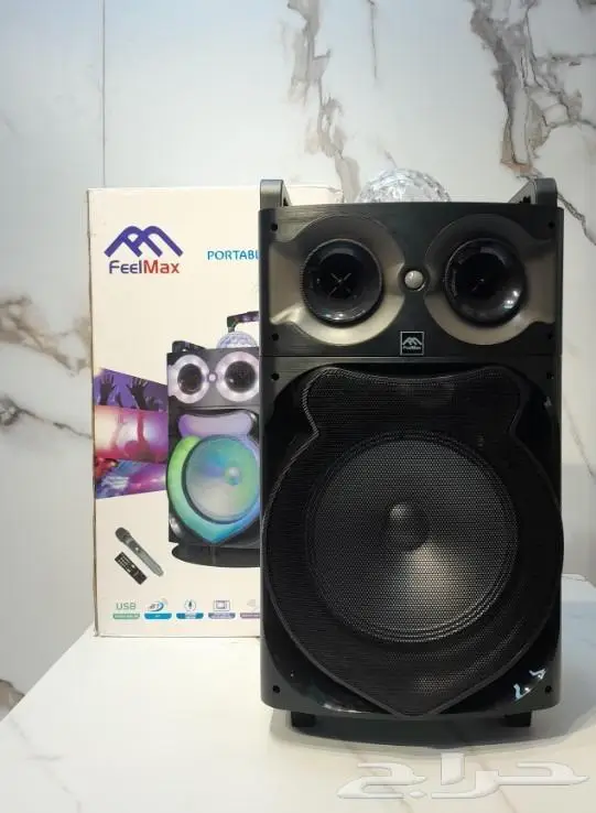 سماعة ومكبر صوت FEELMAX بلوتوث مع اضاءة FL-834 0