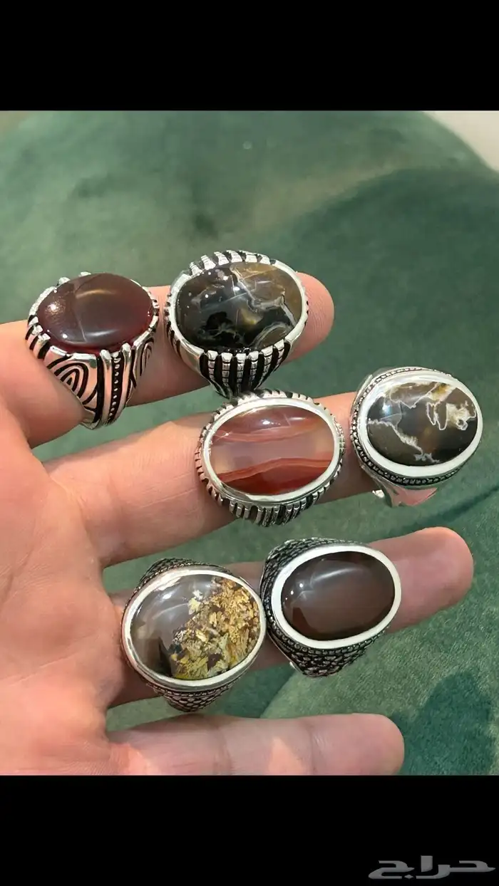 بيع خواتم عقيق وفيروزات وسليمانيات واوبالات وأحجار عقيق 19