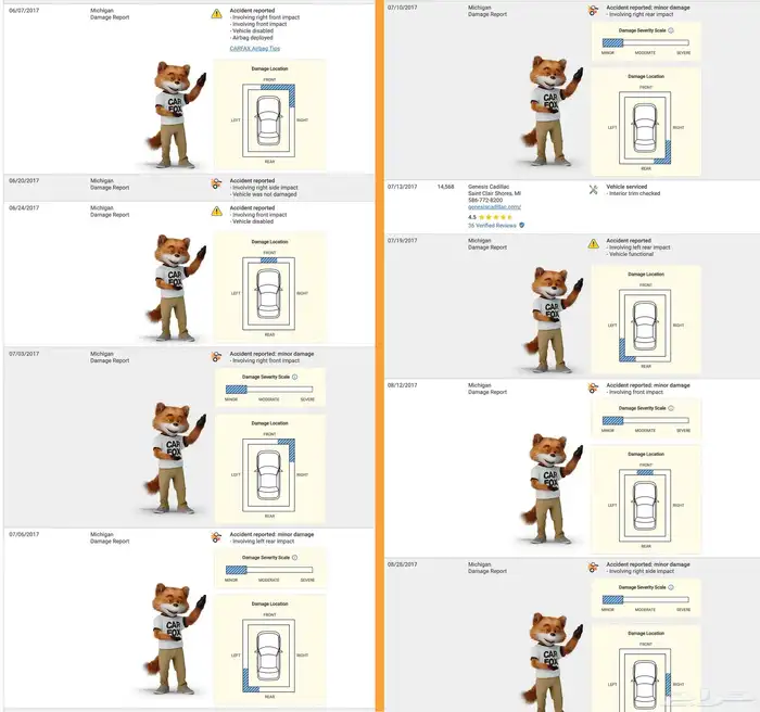 تقرير الكارفكس (CARFAX) الرسمي للسيارات الامريكيه والكنديه 2