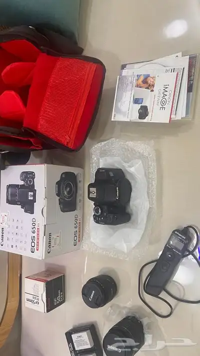 كاميرا كانون 650d مع ملحقاتها 1
