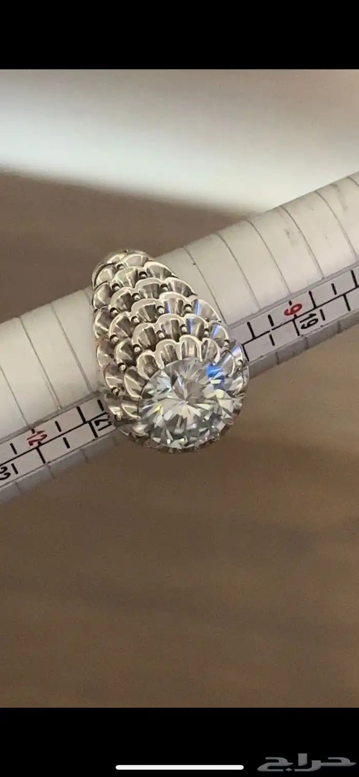 خاتم مزونايت بصلابة ولمعه الالماس بصياغة عباسي ع 1