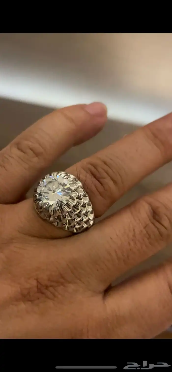 خاتم مزونايت بصلابة ولمعه الالماس بصياغة عباسي ع 14