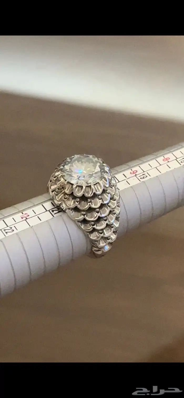 خاتم مزونايت بصلابة ولمعه الالماس بصياغة عباسي ع 8