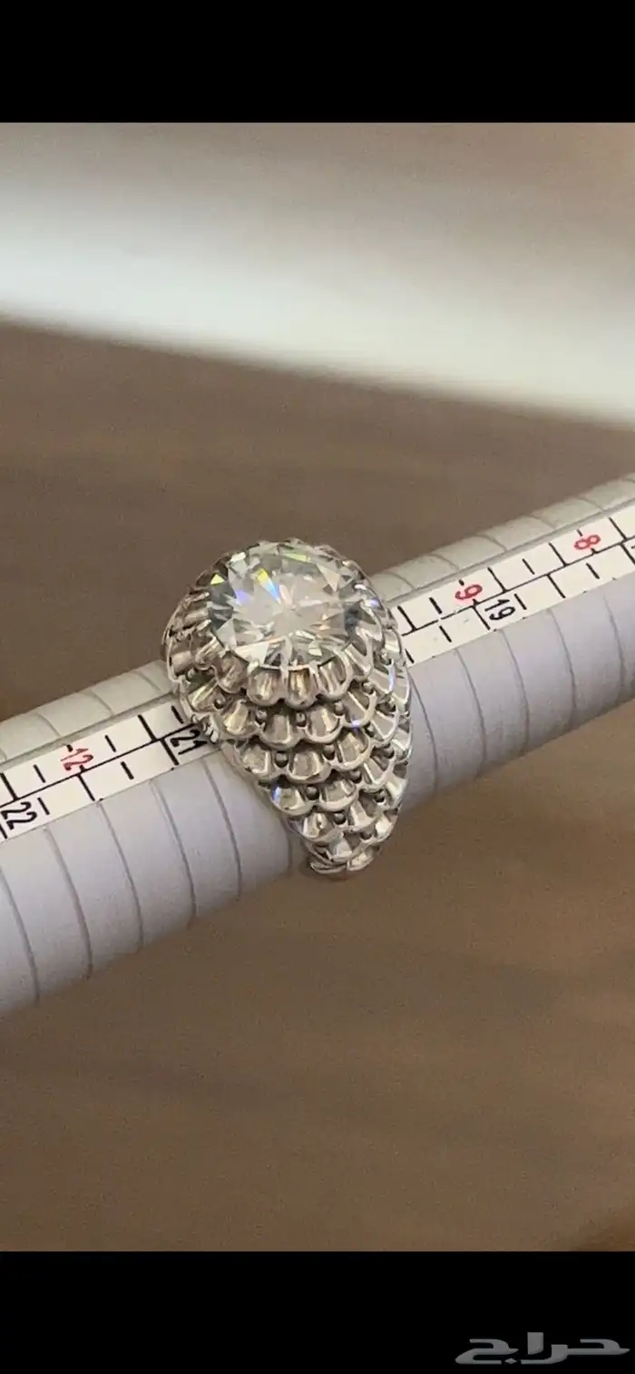 خاتم مزونايت بصلابة ولمعه الالماس بصياغة عباسي ع 9