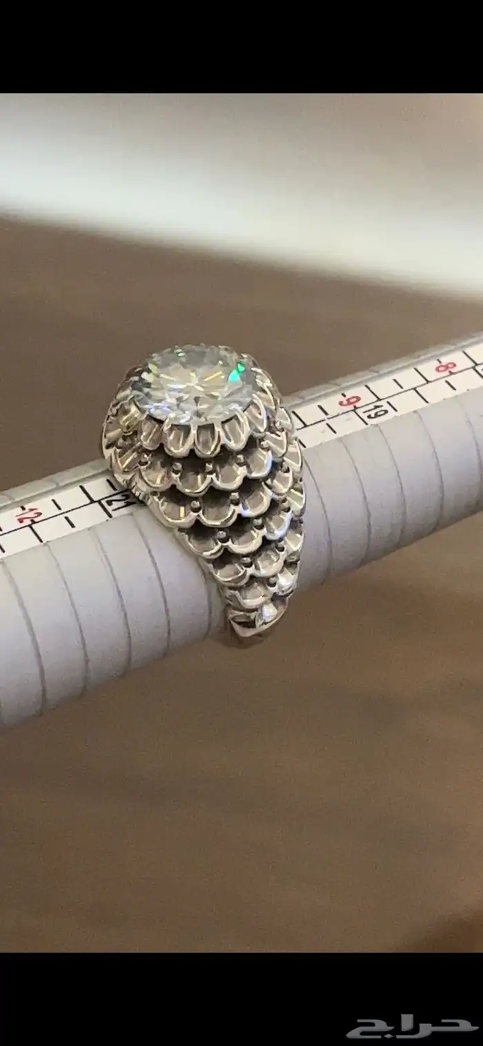 خاتم مزونايت بصلابة ولمعه الالماس بصياغة عباسي ع 10