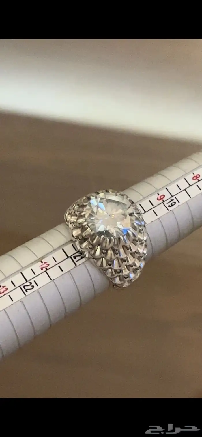 خاتم مزونايت بصلابة ولمعه الالماس بصياغة عباسي ع 7
