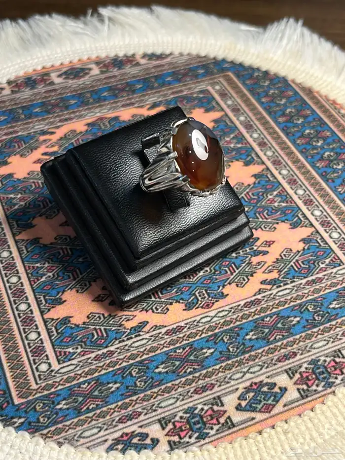 خواتم بحجار عقيق يمنيه اصليه على الشرط 14