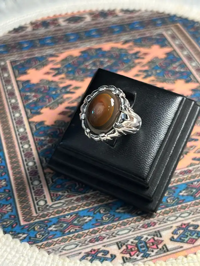 خواتم بحجار عقيق يمنيه اصليه على الشرط 3