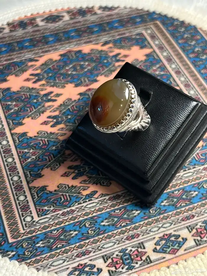 خواتم بحجار عقيق يمنيه اصليه على الشرط 8