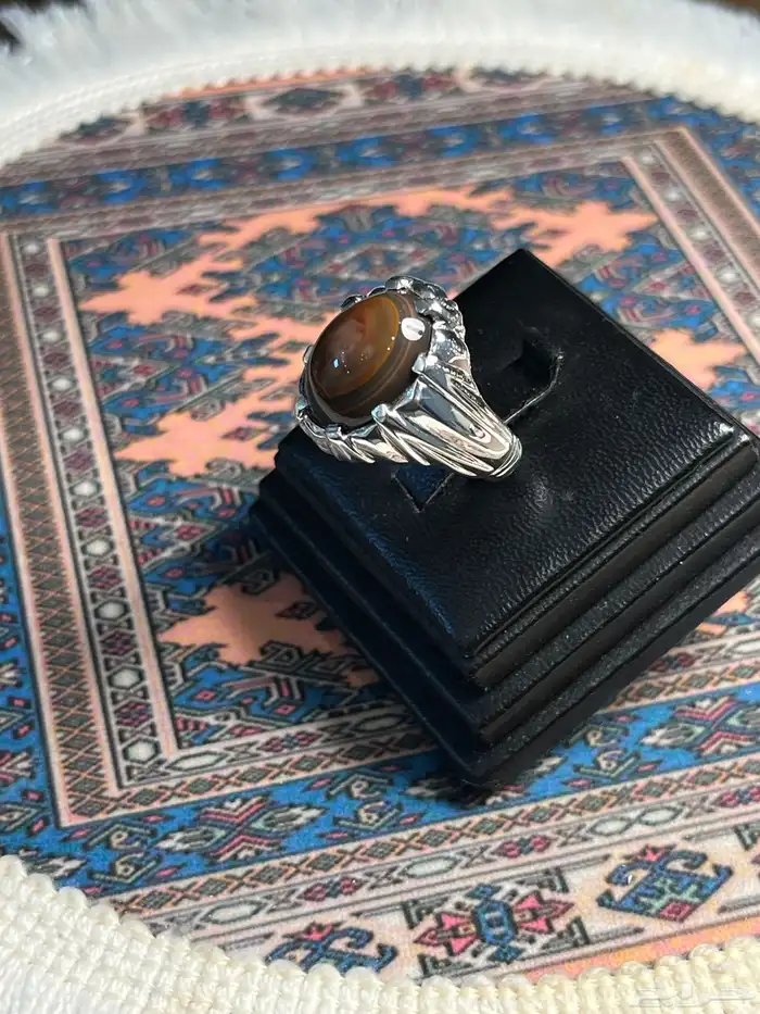 خواتم بحجار عقيق يمنيه اصليه على الشرط 4