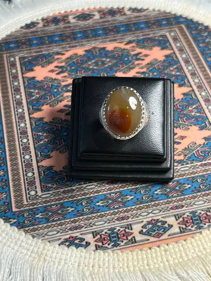 خواتم بحجار عقيق يمنيه اصليه على الشرط 6