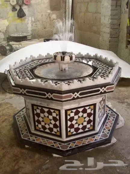 نافورة شامية نوافير رخام - نافوره بحرة شاميه 3